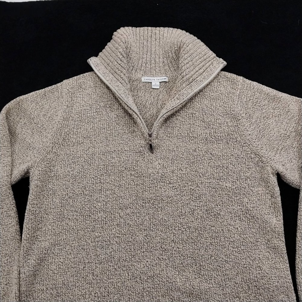 Carolyn‎ Taylor Sweater Size XL Brown Partial Zip Turtle Neck #1260 - Picture 7 of 13